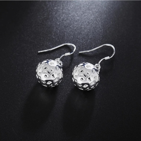 925 Sterling Silver classic fine ball earrings for Women Luxury Fashion … - Picture 3 of 6